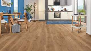 Laminatboden in Holzoptik, Logoclic