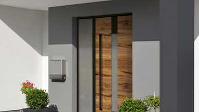 Aluminium-Haustür in Altholz-Optik, Rodenberg