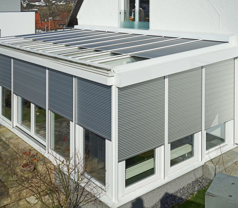Wintergarten Sonnenschutz, Wintergarten-Beschattung, Aluminium-Rollläden