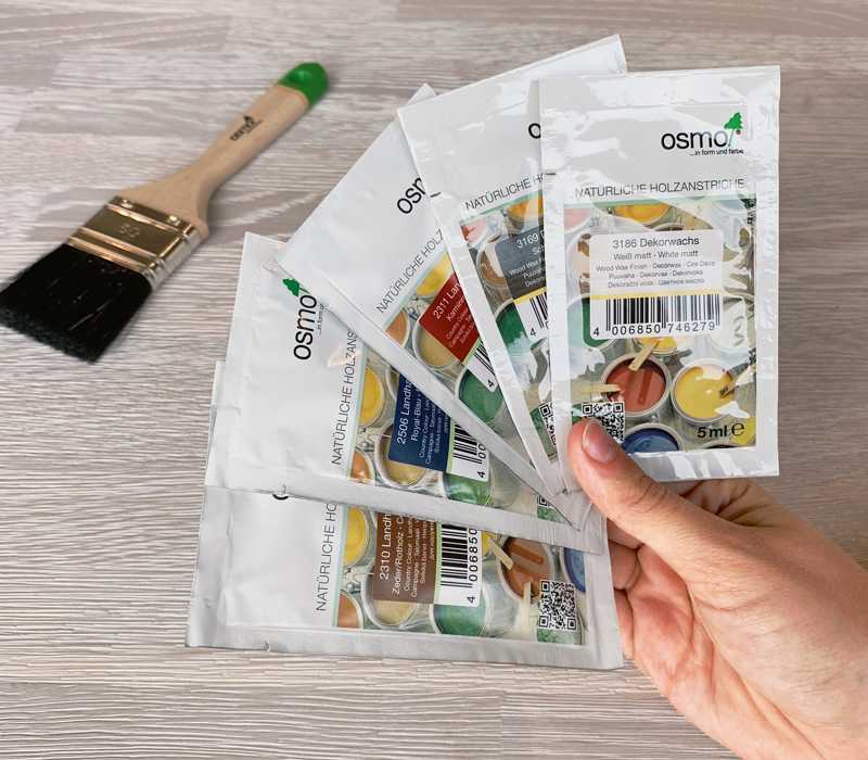 Dekorwachs, Holz, Mustertütchen, Osmo